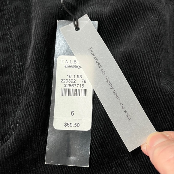 NWT Talbots Black Size 6 Corduroy Pants - Picture 4 of 13